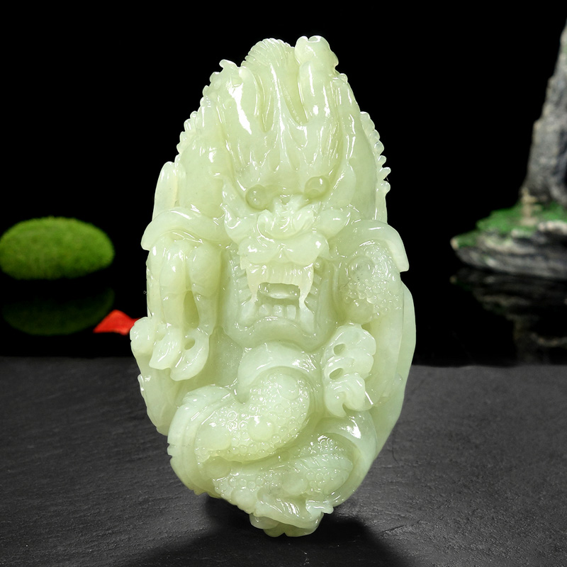 明から清時代　和田玉　双貔貅　龍亀 瑞獣　純和田玉彫り　古玉石　繊細(F-57) 清・古和田玉・白玉彫・瑞獣把件』極細工・古賞物・中国